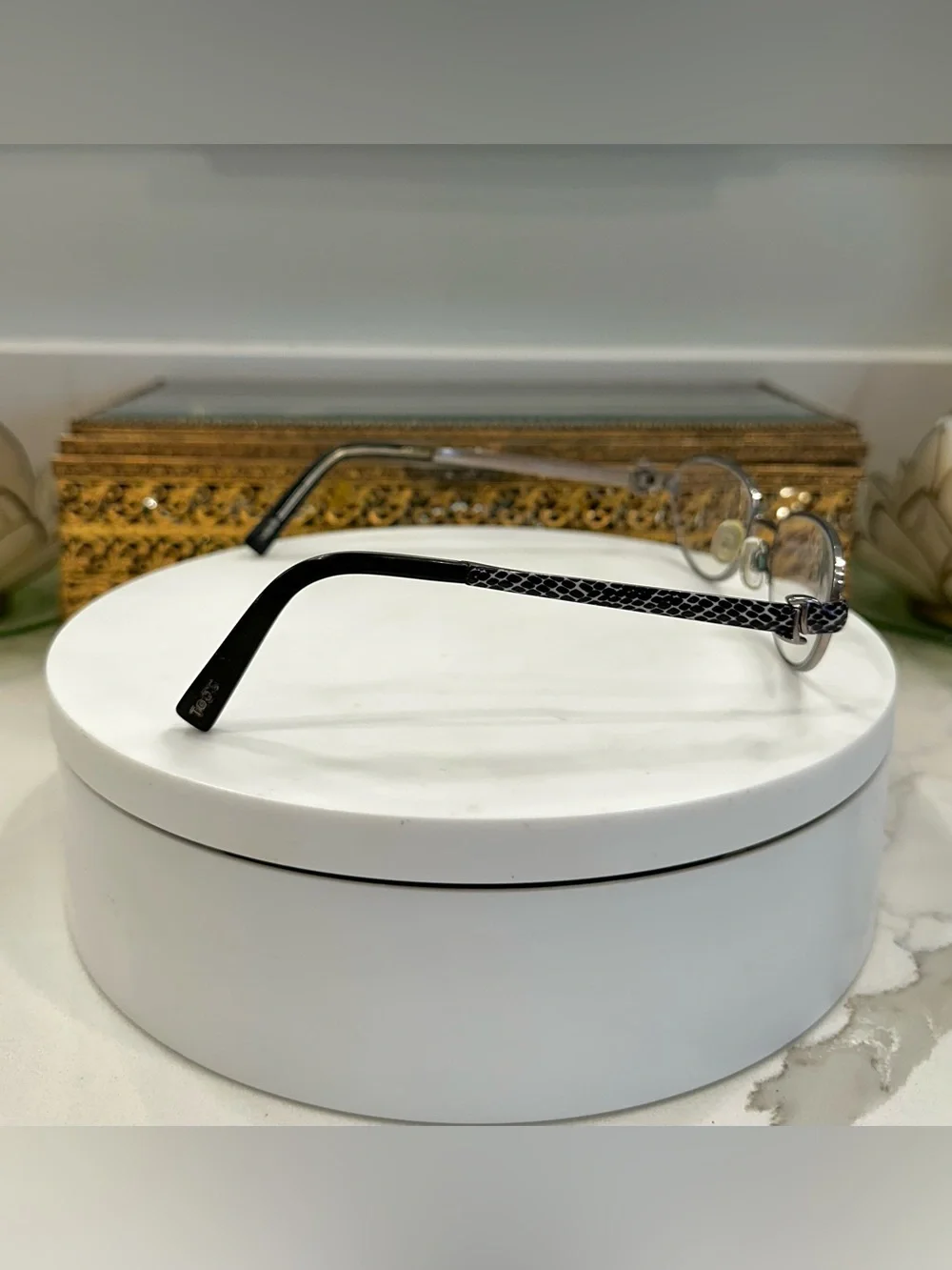 Tod’s B/W Snakeskin-Print Rx Eyeglass Frames - TO 5035 - VGUC